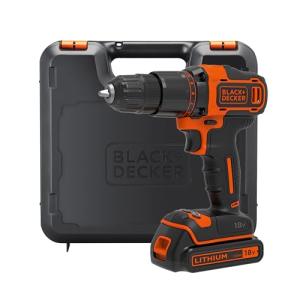 BLACK+DECKER 18V Hammer Drill with Battery, Charger, and Kitbox, BCD700S1K-GB