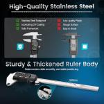 Housolution Digital Caliper 6 Inch, Caliper Measuring Tool with Large LCD Screen, Inch/MM, 4 Measuring Ways, Auto-Off LCD Stainless Steel Micrometer Vernier Caliper for Printing Jewelers Woodworkers