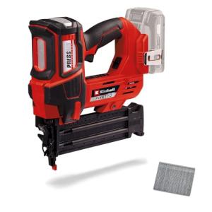 Einhell Cordless Nail Gun 18V Power X-Change, Single and Serial Shot Electric Nailer, 60 Shots/Min, Depth Adjustment TE-CN 18 Li Solo with 500 Nails, Without Battery FIXETTO 18/50 N