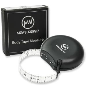 MeasureWiz Body Tape Measure - 80 Inch 200 cm Retractable Mini Measuring Tool - Tracker for Weight Loss & Body Fat Measurements - Waist/Bra Measurement Kit