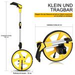 Zozen Measuring/Trundle Wheel in meters-3-Piece, Foldable | Metric Units [Up to 9,999.9m], Rolling Measurement with Carrying Backbag, One Key to Reset/Kickstand to Keep Stand | Starting Point Arrow.