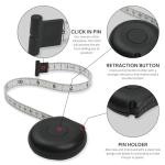MeasureWiz Body Tape Measure - 80 Inch 200 cm Retractable Mini Measuring Tool - Tracker for Weight Loss & Body Fat Measurements - Waist/Bra Measurement Kit