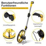 Zozen Measuring/Trundle Wheel in meters-3-Piece, Foldable | Metric Units [Up to 9,999.9m], Rolling Measurement with Carrying Backbag, One Key to Reset/Kickstand to Keep Stand | Starting Point Arrow.
