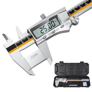 Preciva Digital Vernier Caliper, 150mm Calipers Gauge Micrometer with Clear LCD Screen, Precision Metal Measuring Tool Stainless Steel with Inch/mm Conversion