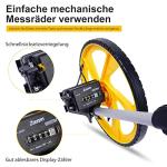 Zozen Measuring/Trundle Wheel in meters-3-Piece, Foldable | Metric Units [Up to 9,999.9m], Rolling Measurement with Carrying Backbag, One Key to Reset/Kickstand to Keep Stand | Starting Point Arrow.