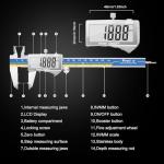 Digital Vernier Caliper, Preciva Electronic Calipers 150mm Blue with Extraordinary LCD Screen, Precision Tool Micrometer Stainless Steel with Mm/Inch Conversion, Splash Resistant