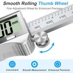 Ueznirn Digital Caliper, 150mm Stainless Steel Vernier Calipers Measuring Tool with Large LCD Screen, IP54 Waterproof Micrometer Digital Calipers with Inch/mm Conversion for Industrial/Household/DIY