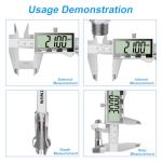 Ueznirn Digital Caliper, 150mm Stainless Steel Vernier Calipers Measuring Tool with Large LCD Screen, IP54 Waterproof Micrometer Digital Calipers with Inch/mm Conversion for Industrial/Household/DIY