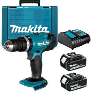 Makita 18 V Cordless Combi Drill, 2 x Batteries and Charger