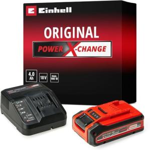 Einhell 18V 4.Ah Lithium-Ion Battery Starter Kit, Power X-Change Battery and Charger Set - Universally Compatible With All Einhell PXC Power Tools And Garden Machines, Packaging May Vary