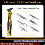 Magicbox 10 in 1 Model Mini Hand Saw Set, Interchangeable Craft Saw Tool Set with 2 Needle Files, 8 Mini Blades for Cutting Branches and Model Making, Craft Tools