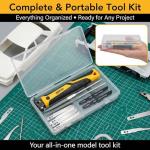 Magicbox 10 in 1 Model Mini Hand Saw Set, Interchangeable Craft Saw Tool Set with 2 Needle Files, 8 Mini Blades for Cutting Branches and Model Making, Craft Tools