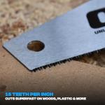 OX Pro Toolbox Hand Saw 350mm, Compact & Portable, Double Ground Hardened Steel Blade, 15 TPI for Superfast Cuts, Ergonomic Soft Grip Handle, Built-in Angle Guides, OX-P135635