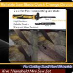 Magicbox 10 in 1 Model Mini Hand Saw Set, Interchangeable Craft Saw Tool Set with 2 Needle Files, 8 Mini Blades for Cutting Branches and Model Making, Craft Tools