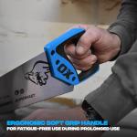 OX Pro Toolbox Hand Saw 350mm, Compact & Portable, Double Ground Hardened Steel Blade, 15 TPI for Superfast Cuts, Ergonomic Soft Grip Handle, Built-in Angle Guides, OX-P135635