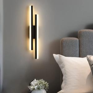 Riserva Wall Light LED Indoor, 16W 1800LM Wall Lamp Modern, Warm White 3000K, Black Long Wall Sconce Acrylic for Bedroom, Living Room, Corridor, Hallway