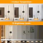 Dehobo Rechargeable Wall Sconce Lights, Battery Operated Wall Lights 3 Color Temperature, Wall Lamp Dimmable Wireless with Remote Control Black 60CM for Living Room Bedroom Hallway, 2 Pack