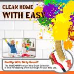 MIVITOOM Hand Wire Brush Set 4 Pcs with Stainless Steel Brush and Brass Brush,Wire Brush for Cleaning Rust, Paint and Welding Slag (2 Big,2 Small)