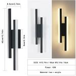 Riserva Wall Light LED Indoor, 16W 1800LM Wall Lamp Modern, Warm White 3000K, Black Long Wall Sconce Acrylic for Bedroom, Living Room, Corridor, Hallway