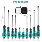 Screwdriver Set 10pcs, Magnetic Screwdriver Set 5pcs Phillips Screwdrivers and 5pcs Slotted/Flat Head Screwdrivers, Chrome Vanadium Steel Made