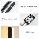 Riserva Wall Light LED Indoor, 16W 1800LM Wall Lamp Modern, Warm White 3000K, Black Long Wall Sconce Acrylic for Bedroom, Living Room, Corridor, Hallway