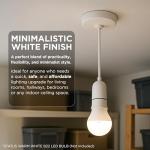 Status Ceiling Pendant Light Fitting, 6‑Inch White Bayonet (B22) Pendant for Ceiling, Pre‑Wired with Cord Grip, Indoor Lighting Fixture, S6INCPB4