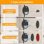 Dehobo Rechargeable Wall Sconce Lights, Battery Operated Wall Lights 3 Color Temperature, Wall Lamp Dimmable Wireless with Remote Control Black 60CM for Living Room Bedroom Hallway, 2 Pack