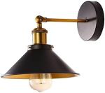 LEDSone Industrial Wall Light, Vintage Black Wall Sconce Adjustable Antique Wall Lighting E27 for Restaurants Galleries Aisle Kitchen Bedroom 2 Pack