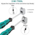 Screwdriver Set 10pcs, Magnetic Screwdriver Set 5pcs Phillips Screwdrivers and 5pcs Slotted/Flat Head Screwdrivers, Chrome Vanadium Steel Made