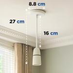 Status Ceiling Pendant Light Fitting, 6‑Inch White Bayonet (B22) Pendant for Ceiling, Pre‑Wired with Cord Grip, Indoor Lighting Fixture, S6INCPB4