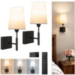 BRIMAX Battery Operated Wall Lights Set of 2, Wireless Wall Sconces with Dimmable Bulbs and Detachable Battery,Cordless Wall Lamp for Indoor Bedroom Bathroom Living Room