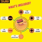 Tolsen 13pcs VDE Insulated Electricians Screwdriver Set with Rubber Handle in Hard Case | Interchangeable | Magnetic Tips | 1000V | Ideal for Electrical, Home and DIY Projects