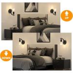 Gbood 2 Pack Black Industrial Wall Lights, Vintage E27 Wall Lamps, Wall Sconce Lights Metal for Bedroom Living Room Kitchen Hallway (E27 Socket, Bulb Not Included)