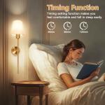 Dehobo Battery-Operated Wall Sconces with Fabric Shade, Rechargeable LED Wall Lights Set of 2, Dimmable Wireless Lamp with 3 Color Temperature, 12 RGB and Remote for Bedroom Living Room Hallway