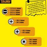 Tolsen 13pcs VDE Insulated Electricians Screwdriver Set with Rubber Handle in Hard Case | Interchangeable | Magnetic Tips | 1000V | Ideal for Electrical, Home and DIY Projects