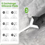 Caulking Tool 5 in 1 Silicone Caulking Grout Removal Sealant Finishing Tool with Grout Scraper, 6 Exchange Silicone Pads, Adhesive Residue Scraper Seam Repair Kit for Kitchen Bathroom White