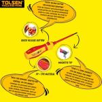 Tolsen 13pcs VDE Insulated Electricians Screwdriver Set with Rubber Handle in Hard Case | Interchangeable | Magnetic Tips | 1000V | Ideal for Electrical, Home and DIY Projects