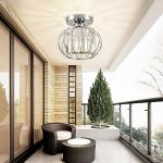 ZYDTRIP Crystals Ceiling Light Fixtures Chandelier, Small Semi Flush Mount Ceiling Light Fitting for Hallway Entrance Kitchen Bedroom Dining Rooms Living Rooms Bar (Silver)