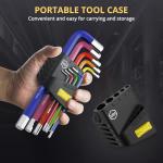 AMTOVL Hex Key Set, 9PCS Metric Allen Key Set, 1.5-10MM, Anti-Slip Long Hex End Wrench Set, Color Coding for Disassembling Mechanical Equipment, Vehicle, and Bicycle Repairs