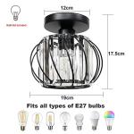 Hudi Fyier Chandelier Crystals Ceiling Lighting Fixtures, Small LED Flush Mount Ceiling Light for Kitchen Hallway Dining Rooms Living Rooms Bar (Black)