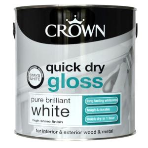 Crown Quick Dry Gloss Pure Brilliant White 2.5l Interior/Exterior