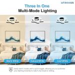 OTRAMUS 50W LED Ceiling Light | Eye Protection Anti Flicker Ceiling Lamp | High CRI Ra≥97 | 3 Color Mode Warm, Cool & Natural White | Soft Light for Bedroom Living Room & More (Star)