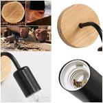 DAXGD Wall Lights Indoor 2 Pack, E27 Wooden Base Wall Lamp Metal Lamp, Indoor Wall Sconce E27 Lighting Fixtures for Living Room Bedroom Hallway Staircase (Bulbs Not Included)