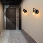 DELIPOP 2 Pack Black Wall Lights, Indoor Wall Lamps Vintage E27, Wall Sconce Lights Metal for Bedroom Living Room Kitchen Hallway Restaurant Bar (Bulb Not Included)