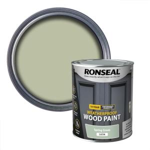 Ronseal 10 Year Weatherproof 2-in-1 Wood Paint Spring Green Satin 750ml