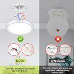 hepside LED Ceiling Light,3000K/4000K/6500K 3 Color Temperature, Waterproof IP54 LED Bathroom Light, Modern,Round Flush Ceiling Lamp for Bathroom, Kitchen,Bedroom,Hallway,Living Room, Bulkhead