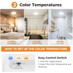 slochi Bathroom Light, 3000K/4000K/6500K 3 Color Temperature, Waterproof IP54, Small, Round, Modern, Flush Ceiling Light for Bathroom, Kitchen, Bedroom, Hallway and More