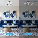 OTRAMUS 50W LED Ceiling Light | Eye Protection Anti Flicker Ceiling Lamp | High CRI Ra≥97 | 3 Color Mode Warm, Cool & Natural White | Soft Light for Bedroom Living Room & More (Star)