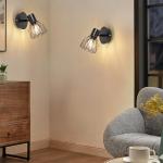 Dehobo Wall Lights Industrial with E14 Socket Adjustable Wire Cage Wall Light Shade Black Metal Sconce Wall Lamp for Indoor Home Living Room Bedroom Hallway Shop 2 Packs