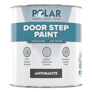 Polar Door Step Paint Anthracite, 750ml - RAL 7016 - Water-Based, Long-Lasting & Scratch Resistant - For Exterior Use